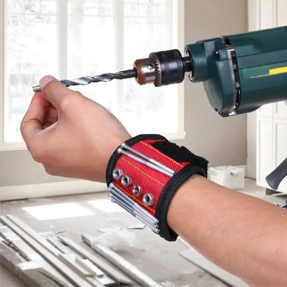 Magnetic Wristband Three Rows of Six Magnets for Holding Screws,Drilling Bits,Nails,Wrist Tool Holder Belts with Strong Magnets