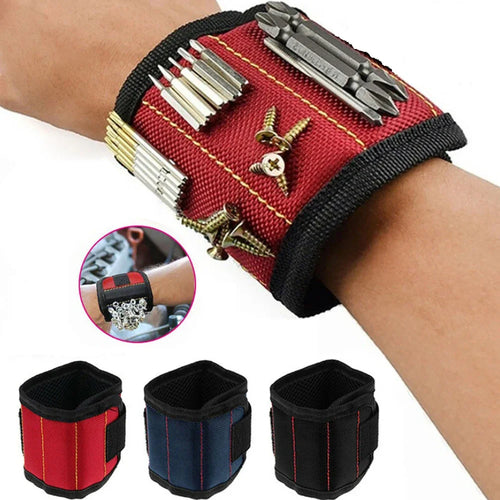 Magnetic Wristband Three Rows of Six Magnets for Holding Screws,Drilling Bits,Nails,Wrist Tool Holder Belts with Strong Magnets